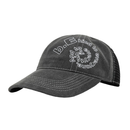 b.Eautiful - B-Turn Low Profile Hat (Washed Black / Black / White)