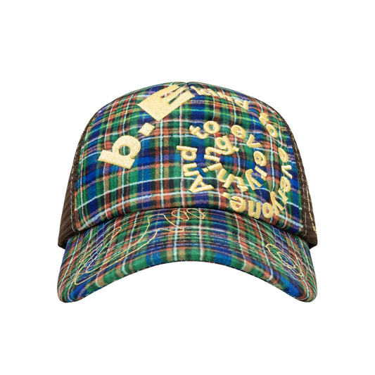 b.Eautiful - Bi Foam Trucker Hat	(Highland Tartan / Brown)