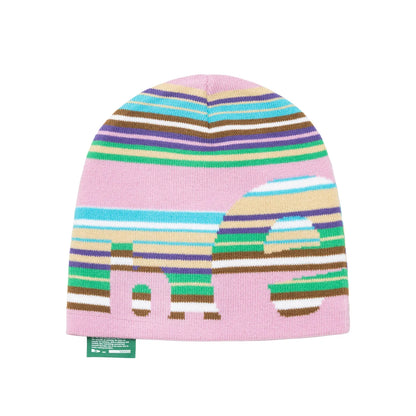b.e Stripe Beanie (Pink / Multi)