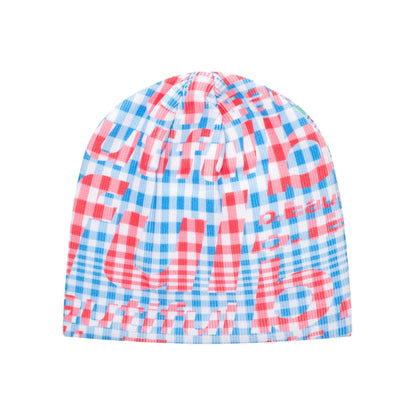 b.Eautiful - Mix Checker Beanie (Purple / Blue)