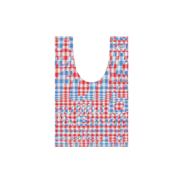b.Eautiful - Mix Checker Reusable Bag Mini (Red / Green)