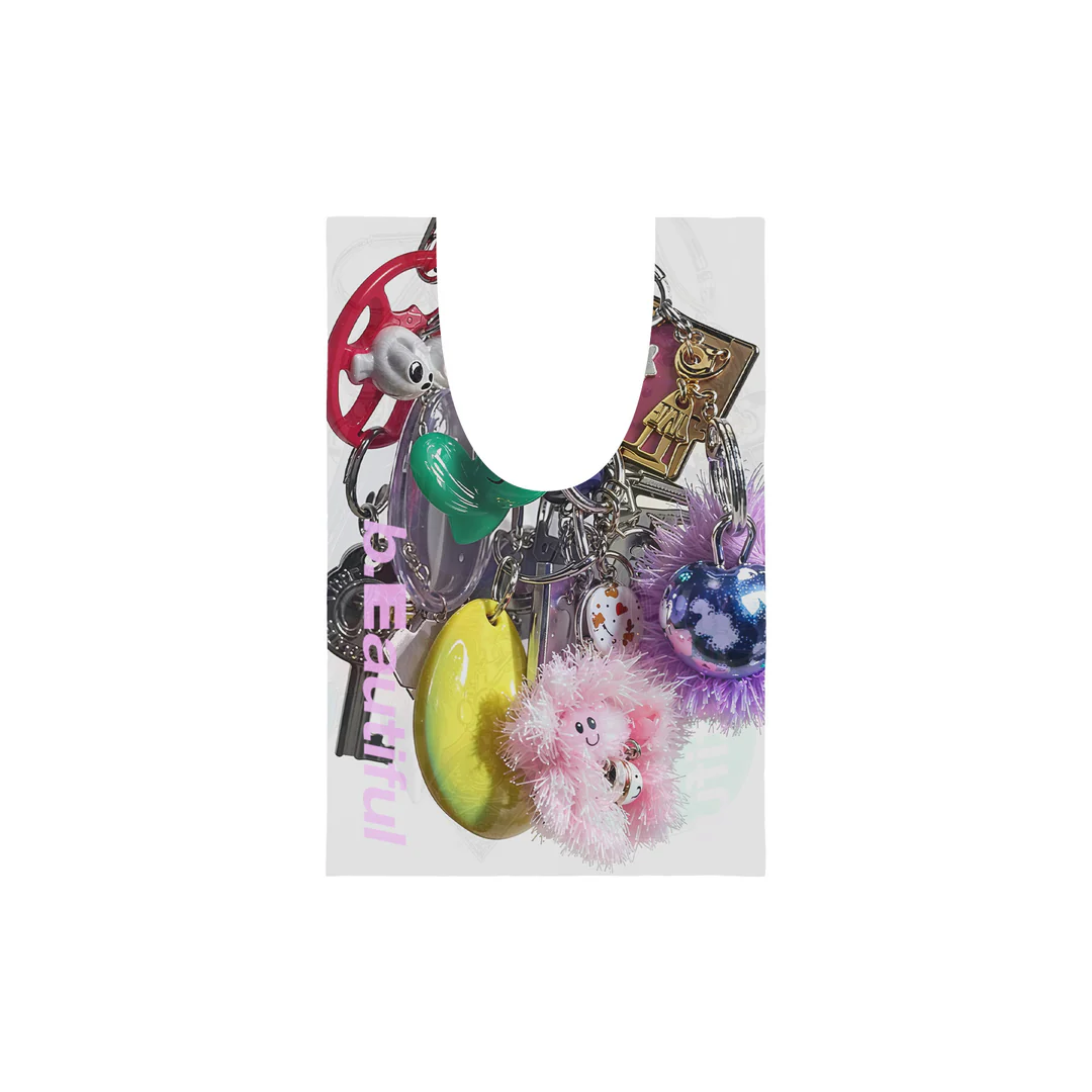 b.Eautiful - Keychains Reusable Bag Mini	(White)
