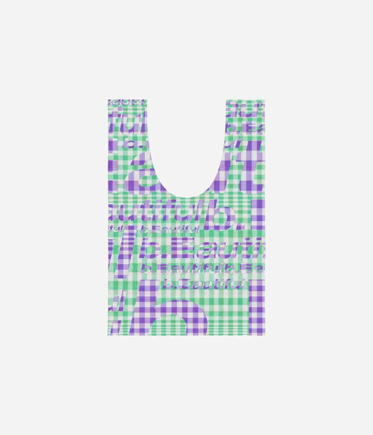 b.Eautiful - Mix Checker Reusable Bag Mini (Red / Green)
