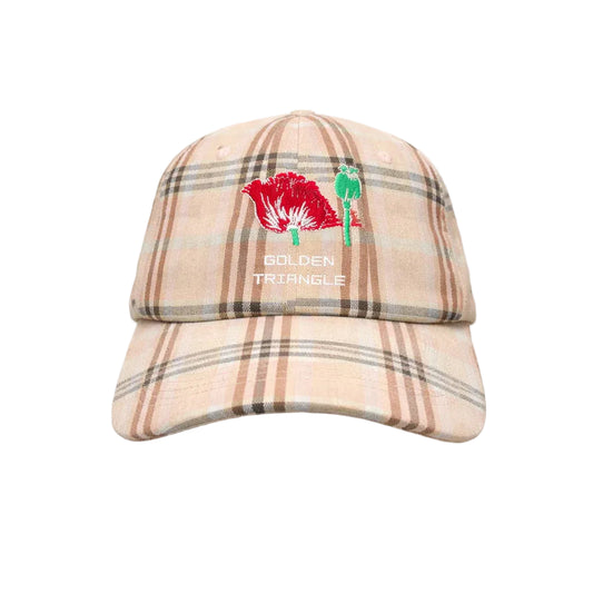 Golden Triangle Plaid Cap (Salmon)