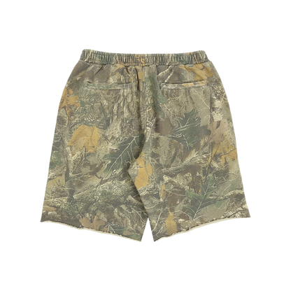 Script Cut-Off Sweat Shorts (Tree Camo)
